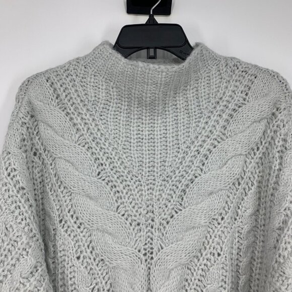 Ava & Viv Sweater Gray Cable Knit Crewneck Long Sleeve Pullover - Picture 3 of 9